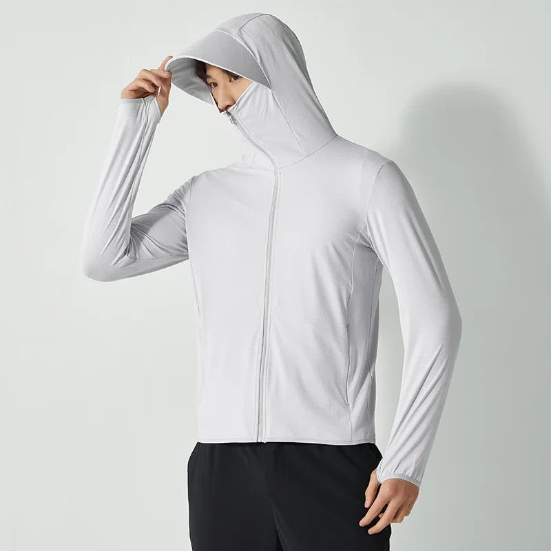 Summer New High Quality Ice Silk Couple Sun Protection Clothing Outdoor UV Protection Sports Running Sun Protection Top