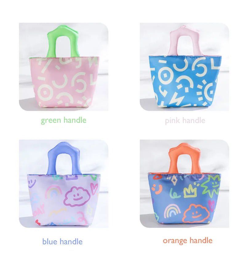 New hand-painted Storage Bag Waterproof Stain-resistant Thermal Insulation Fresh Lunch Bag Comfortable Fashion Home Storage Bag