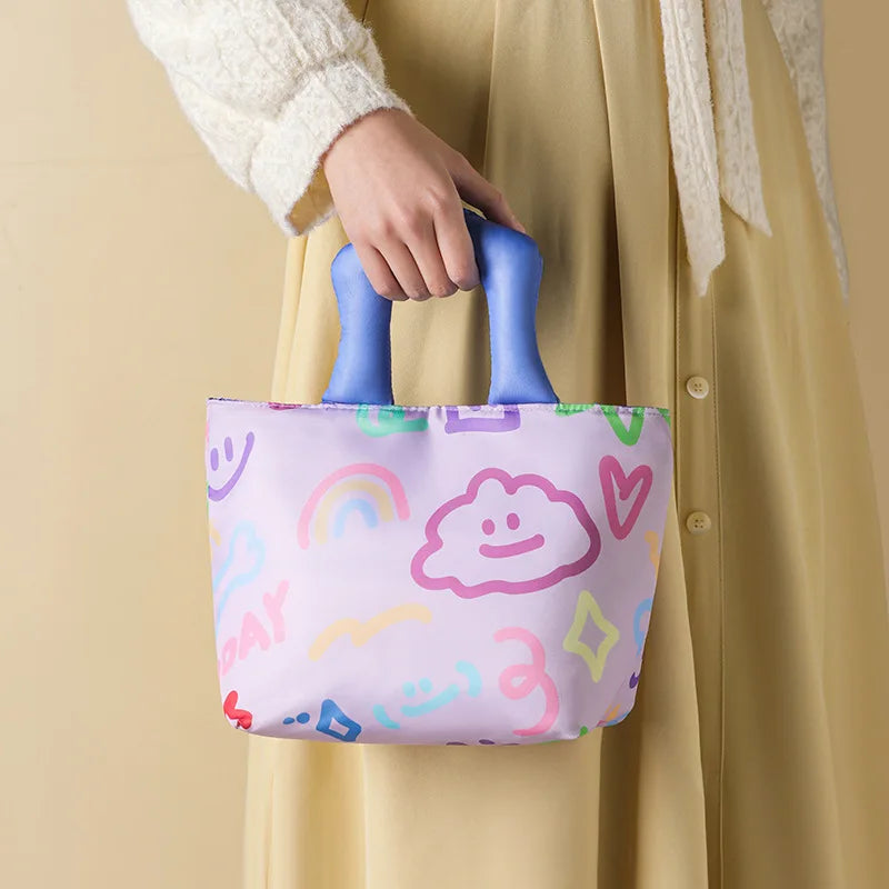 New hand-painted Storage Bag Waterproof Stain-resistant Thermal Insulation Fresh Lunch Bag Comfortable Fashion Home Storage Bag
