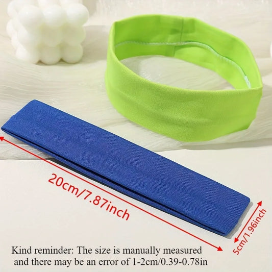 10PCS Sports Headbands for Women, Elastic Non-Slip Sweat-Absorbing Woven Polyester Headwrap for Yoga Running Workout