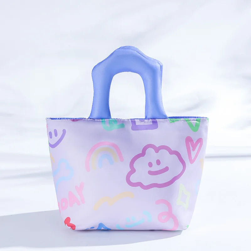 New hand-painted Storage Bag Waterproof Stain-resistant Thermal Insulation Fresh Lunch Bag Comfortable Fashion Home Storage Bag