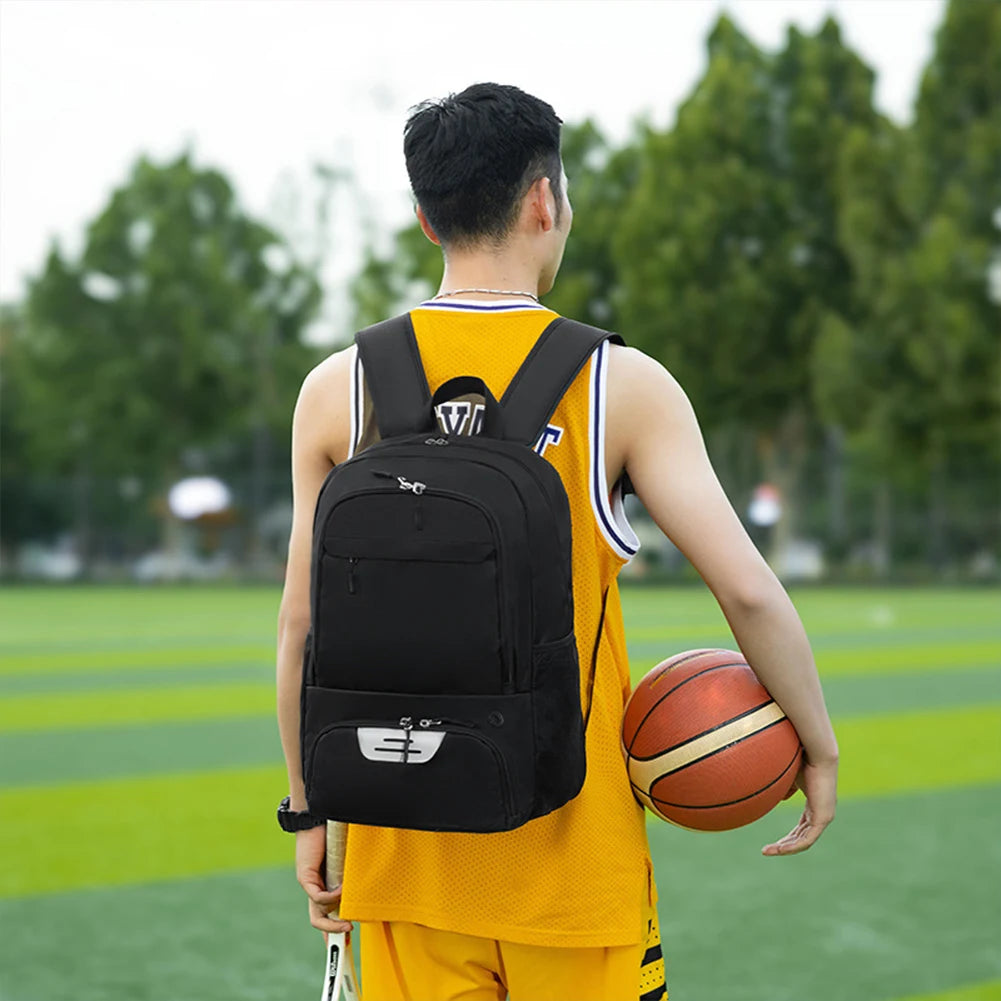 Basketball Backpack Large Sports Bag with Shoe Compartment Gym Bag Multi-pockets Laptop Backpack Waterproof for Outdoor Sports