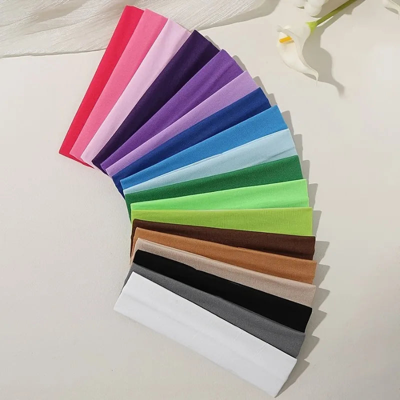 10PCS Sports Headbands for Women, Elastic Non-Slip Sweat-Absorbing Woven Polyester Headwrap for Yoga Running Workout