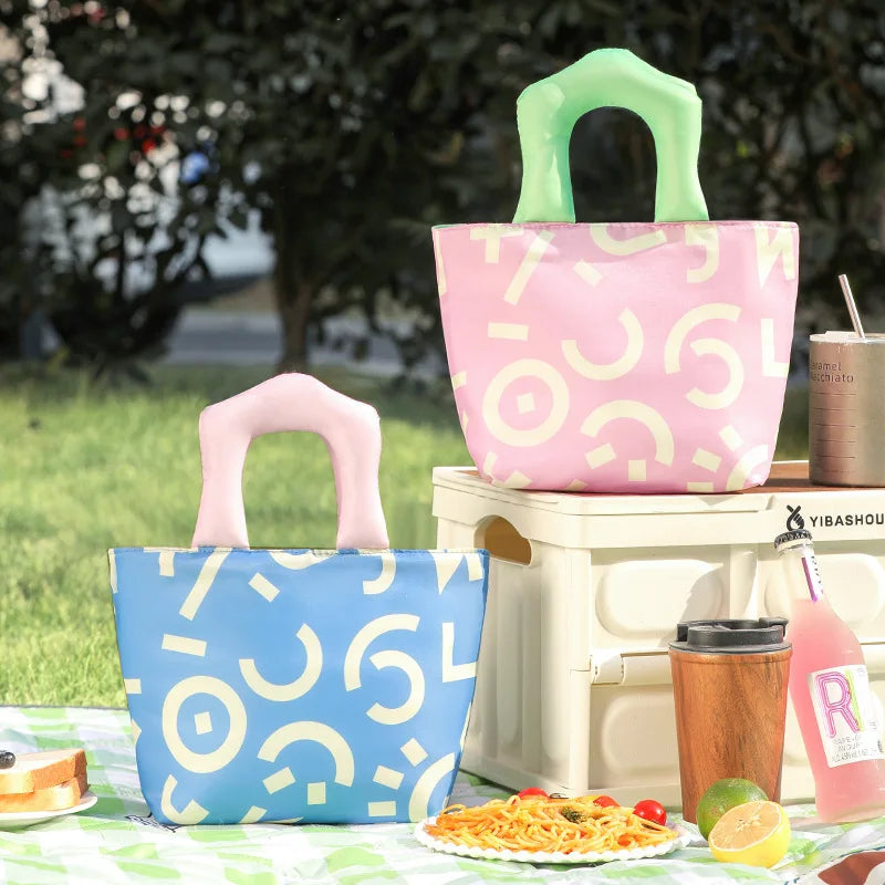 New hand-painted Storage Bag Waterproof Stain-resistant Thermal Insulation Fresh Lunch Bag Comfortable Fashion Home Storage Bag