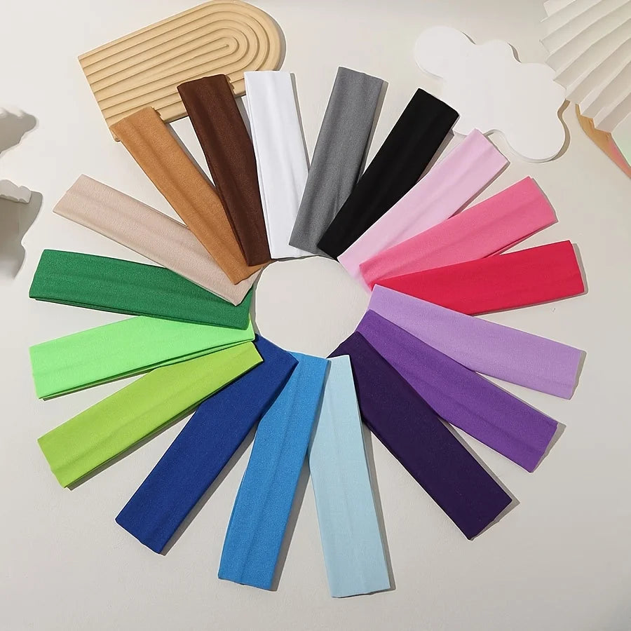 10PCS Sports Headbands for Women, Elastic Non-Slip Sweat-Absorbing Woven Polyester Headwrap for Yoga Running Workout