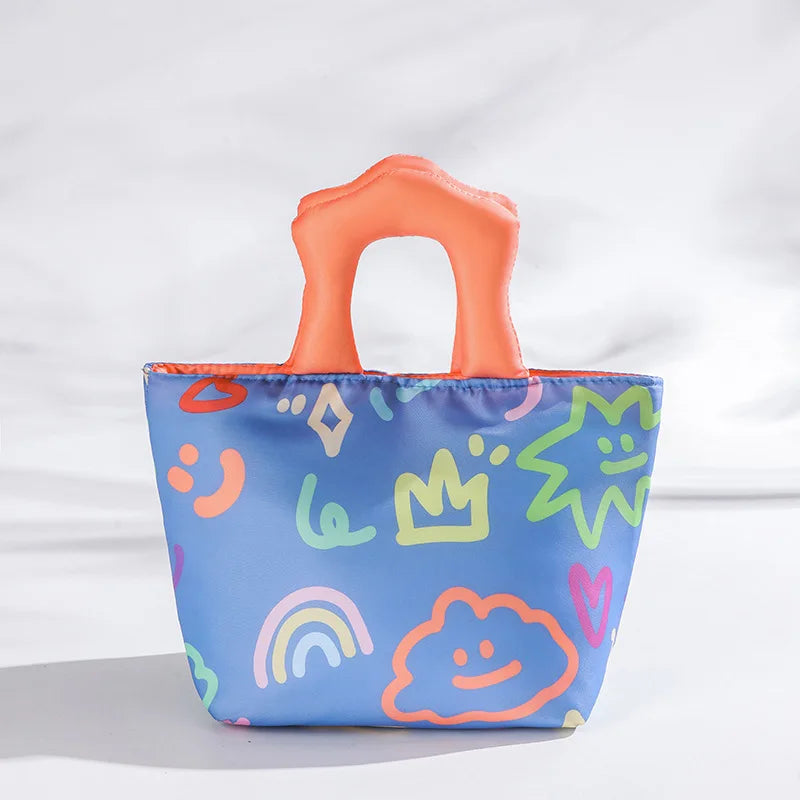 New hand-painted Storage Bag Waterproof Stain-resistant Thermal Insulation Fresh Lunch Bag Comfortable Fashion Home Storage Bag